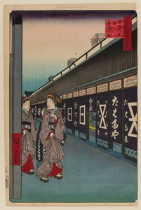 大伝馬町木綿小路 作： Ando or Utagawa Hiroshige