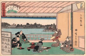 レストランでの飲み会（安藤広重作