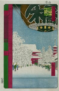 Estampe japonaise: Le temple Kinryusan a Asakusa (Tokyo, Japon). Serie cent vues celebres d