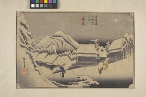 カンボラの夕雪 作： Ando or Utagawa Hiroshige