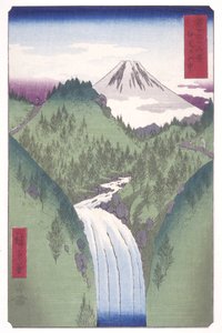 伊豆の山中で（伊豆のサンチ？）（色木版画） 作： Ando or Utagawa Hiroshige
