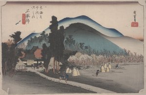 石薬師寺 作： Ando or Utagawa Hiroshige