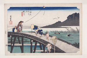 掛川 秋葉山縁起（掛川 秋葉山縁起）」（カラー木版画 作： Ando or Utagawa Hiroshige