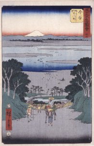 Kanaya (impressão em xilogravura colorida) 作： Ando or Utagawa Hiroshige