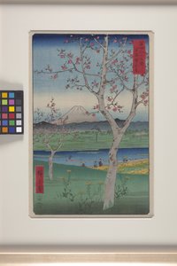 武蔵国越谷（むさしこしがや）（色木版画） 作： Ando or Utagawa Hiroshige