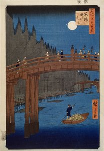 居と ｂ理ｄげ ｂｙ もおんぃｇｈｔ、 ｆろｍ テェ セリエｓ ’１００ ヴィエｗｓ おｆ 江戸’ （’名所 江戸 百景’）、 府ｂ。 ｂｙ ウオや 永吉 作： Ando or Utagawa Hiroshige