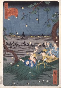 D?kanyamaでコオロギを聞く(20) (D?kanyama Mushikiki) (カラー木版画) 作： Ando or Utagawa Hiroshige