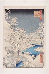 目黒太鼓橋・夕日の丘」（カラー木版画