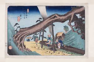 No.33「本山」（カラー木版画 作： Ando or Utagawa Hiroshige