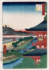 「江戸の名所百景」シリーズ「赤羽増上寺の塔」 作： Ando or Utagawa Hiroshige