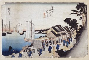品川（色木版画） 作： Ando or Utagawa Hiroshige