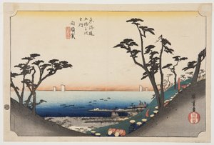 白須賀。汐見坂の眺め（白須賀・汐見坂図）（カラー木版画 作： Ando or Utagawa Hiroshige