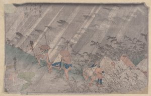 聞く（黒木版画） 作： Ando or Utagawa Hiroshige