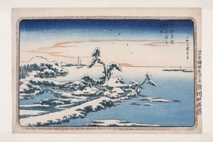 洲崎の正月の雪（洲崎雪の初日）（カラー木版画 作： Ando or Utagawa Hiroshige