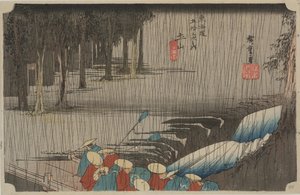 春の雨 作： Ando or Utagawa Hiroshige