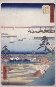 品川二合目（木版画） 作： Ando or Utagawa Hiroshige