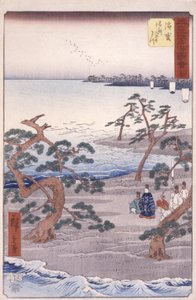 Estação 30, Hamamatsu (impressão colorida em xilogravura) 作： Ando or Utagawa Hiroshige