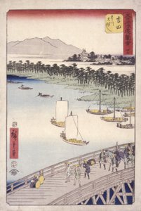 Station 35, Yoshida; Kyoka Tokaido Series (colour woodblock print) 作： Ando or Utagawa Hiroshige