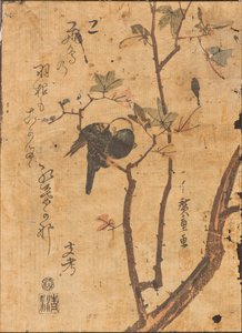 枝で眠っている鳥の研究 作： Ando or Utagawa Hiroshige