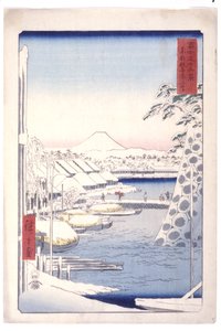 東都数寄屋河岸（T?と数寄屋海岸）（色木版画）