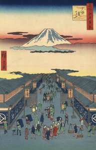 安藤広重の「東京・駿河町通り 作： Ando or Utagawa Hiroshige