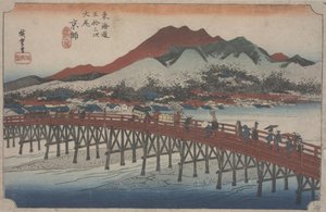大三条大橋、1834年 作： Ando or Utagawa Hiroshige