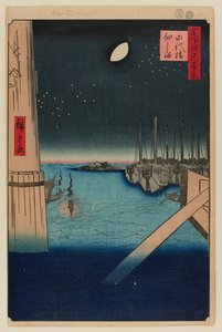 永代橋からの佃島 作： Ando or Utagawa Hiroshige