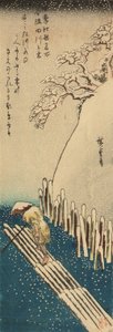 四季江戸名所図会』より「隅田川冬の雪」（木版画） 作： Ando or Utagawa Hiroshige