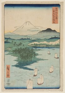 武蔵国野毛の横浜（武蔵野毛の横浜）」（カラー木版画 作： Ando or Utagawa Hiroshige