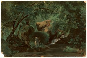 画家のいる森のインテリア、Civita Castellana、18251830。