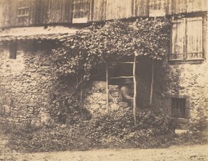 [トレリスの下に男がいる素朴な建物]、約。 1853年。 作： André Giroux