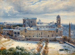 雪の中のサンタ トリニタ デイ モンティ、18251830。 作： André Giroux