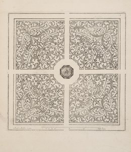 パルテールのデザイン（「庭園計画劇場」1652年刊より）（彫刻 作： André Mollet