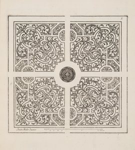 パルテールのデザイン（「庭園計画劇場」1652年刊より）（彫刻 作： André Mollet