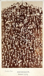 第二帝政期の人物たち、1860年頃（セピア色のフォトモンタージュ） 作： Andre Adolphe Eugene Disderi