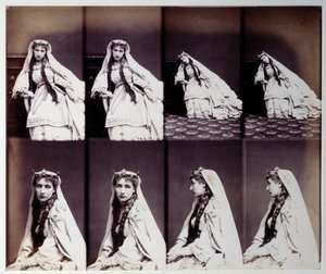 舞台衣装を着たサラ・ベルナール（1844-1923）とアンリエット・ロジーヌ・ベルナールの肖像 作： Andre Adolphe Eugene Disderi