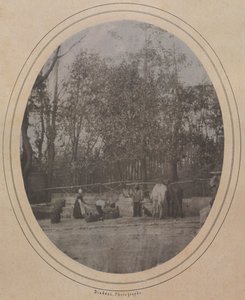 村の風景南フランス、c。 1853年。 作： Andre Adolphe Eugene Disderi