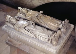 ヴァロワ家のフィリップ6世（1293～1350年）とジャン2世（1319～64年）のエフィグ ル・ボン（大理石製
