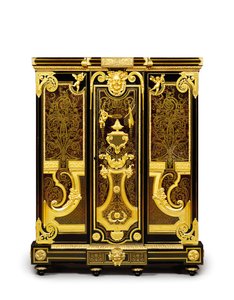 ルイ14世プチアモワーズ、c.1700-10（オルモル、真ちゅう、べっ甲、黒檀、寄木細工） 作： Andre Charles (attr. to) Boulle
