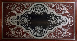 黒檀製キャビネットの扉の内側に施された装飾、アンドレ・シャルル・ブール（1642-1732）作、フランス 作： Andre Charles Boulle