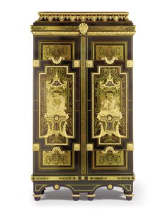 ルイ14世のキャビネット &39;De l&39;Histoire d&39;Apollon&39;、c.1695-1700（オルモル、黒檀、真ちゅう、べっ甲、青く染まったホーンとピューター） 作： Andre Charles Boulle