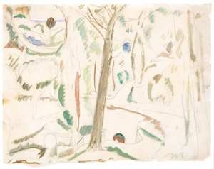 無題（『廻る道』のための習作）1906年頃（黒鉛と水彩、紙）