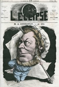 Adolphe Georges Gueroult（1810-1872）フランスのサン・シモン派のジャーナリスト。3月22日付ジルの「日蝕」の表紙