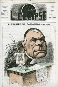 Adolphe de Granier de Cassagnac (1808-1880) フランスのジャーナリスト、政治家。3月8日付ジルの「日蝕」の表紙 作： Andre Gill