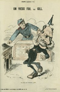 ドイツのウィリアム1世（1797-1888）による風刺画「年老いた愚か者」。ギルの「日食」での補足