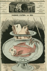 4月の魚、魚はAdolphe Thiers（1797-1877）。4月1日付ギル社「L