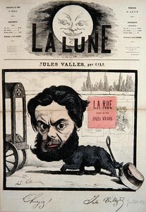 ジュール・ヴァレの風刺画 1867年7月の雑誌「La Lune」の表紙イラスト（カラーリトグラフ） 作： Andre Gill