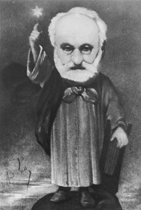魔術師としてのビクトルユーゴー（1802-85）の風刺画 作： Andre Gill