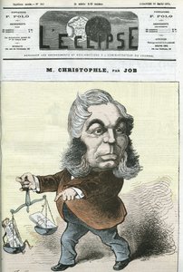 フランスの政治家、アルベール・クリストフルの漫画。3月22日付ギル社「日蝕」の表紙 作： Andre Gill