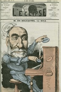 フランスの政治家、Gabriel de Belcastel（1821-1890）の漫画。ギルの「日食」3月15日号の表紙 作： Andre Gill